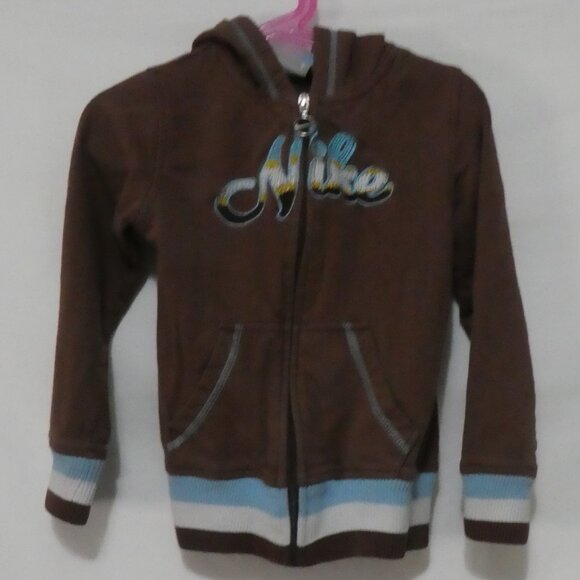 NIKE | size 6 | Brown Zip-Up Hoodie | Embroidered NIKE Logo - Picture 2 of 15